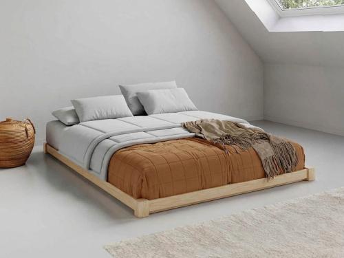 low loft bed maple