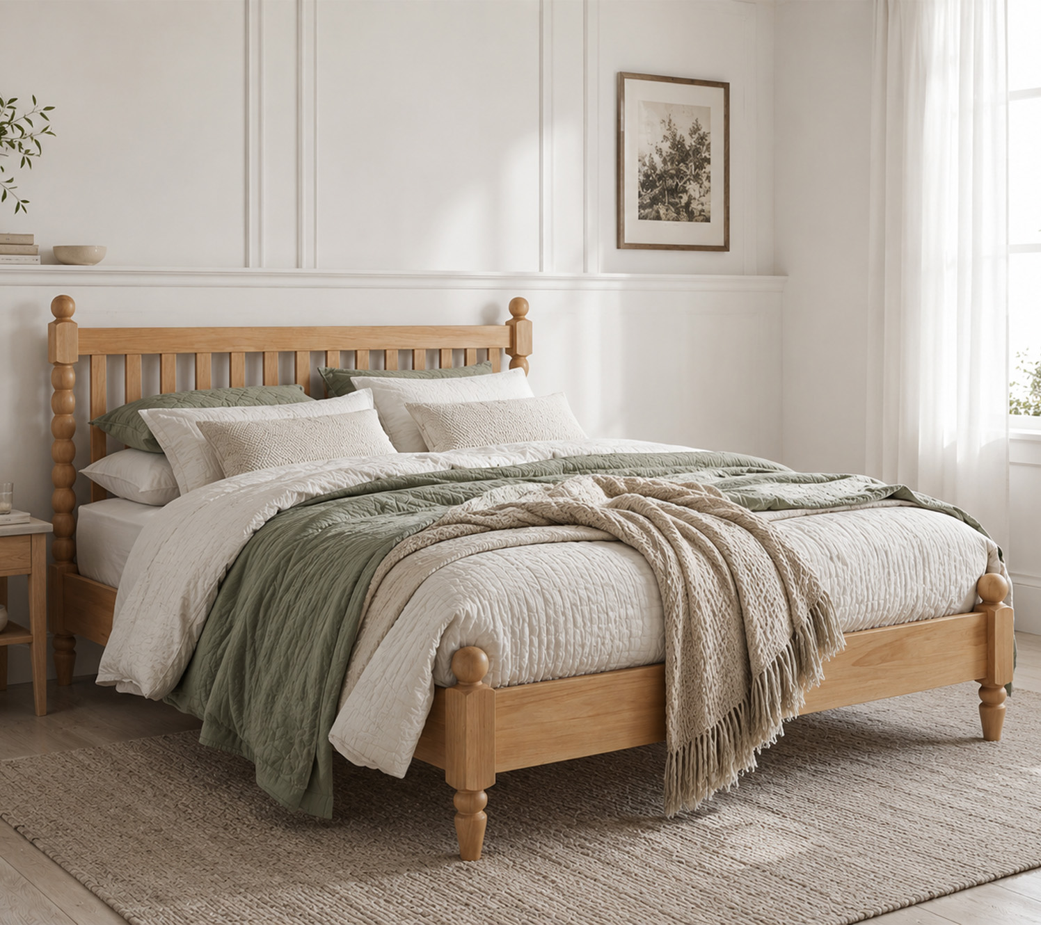 stile camera da letto bianca biancheria stratificata